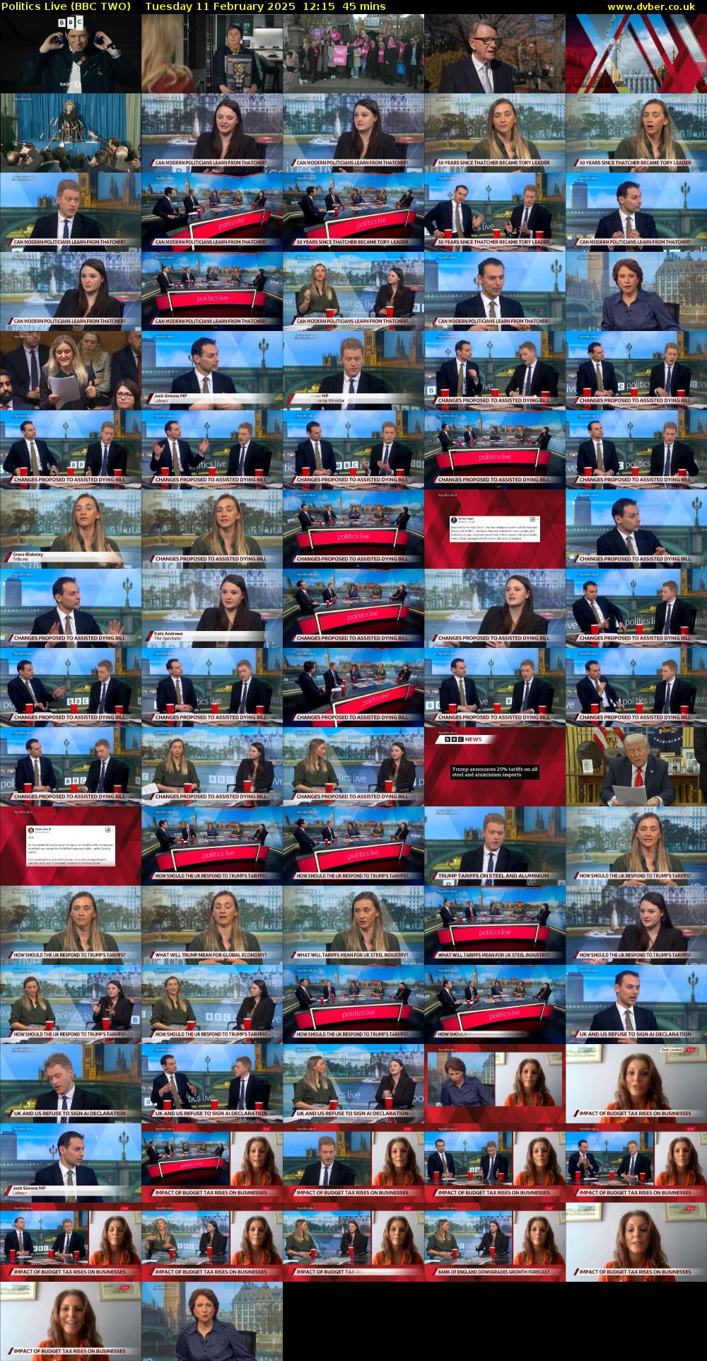 Politics Live (BBC TWO) Tuesday 11 February 2025 12:15 - 13:00