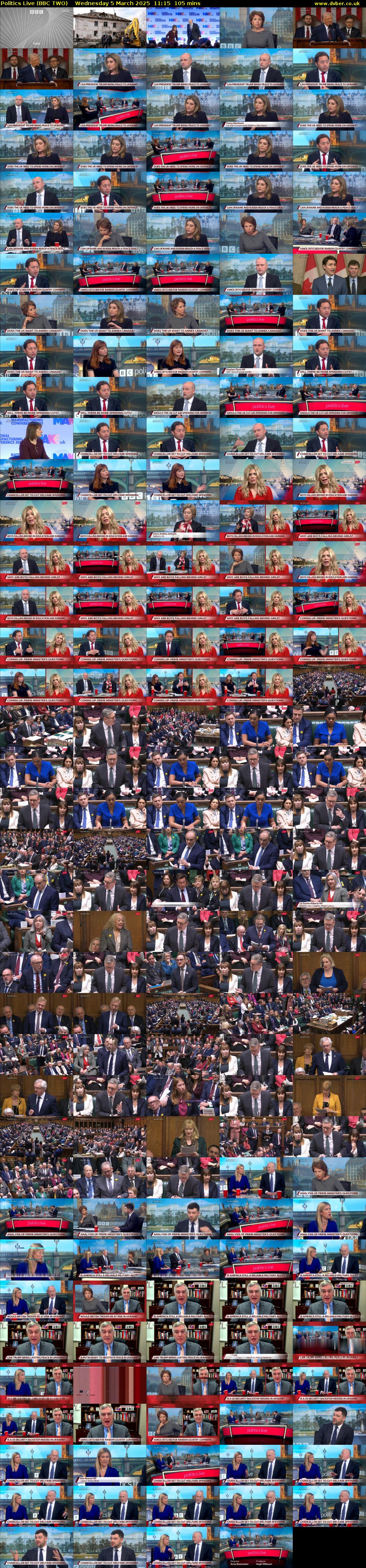 Politics Live (BBC TWO) Wednesday 5 March 2025 11:15 - 13:00