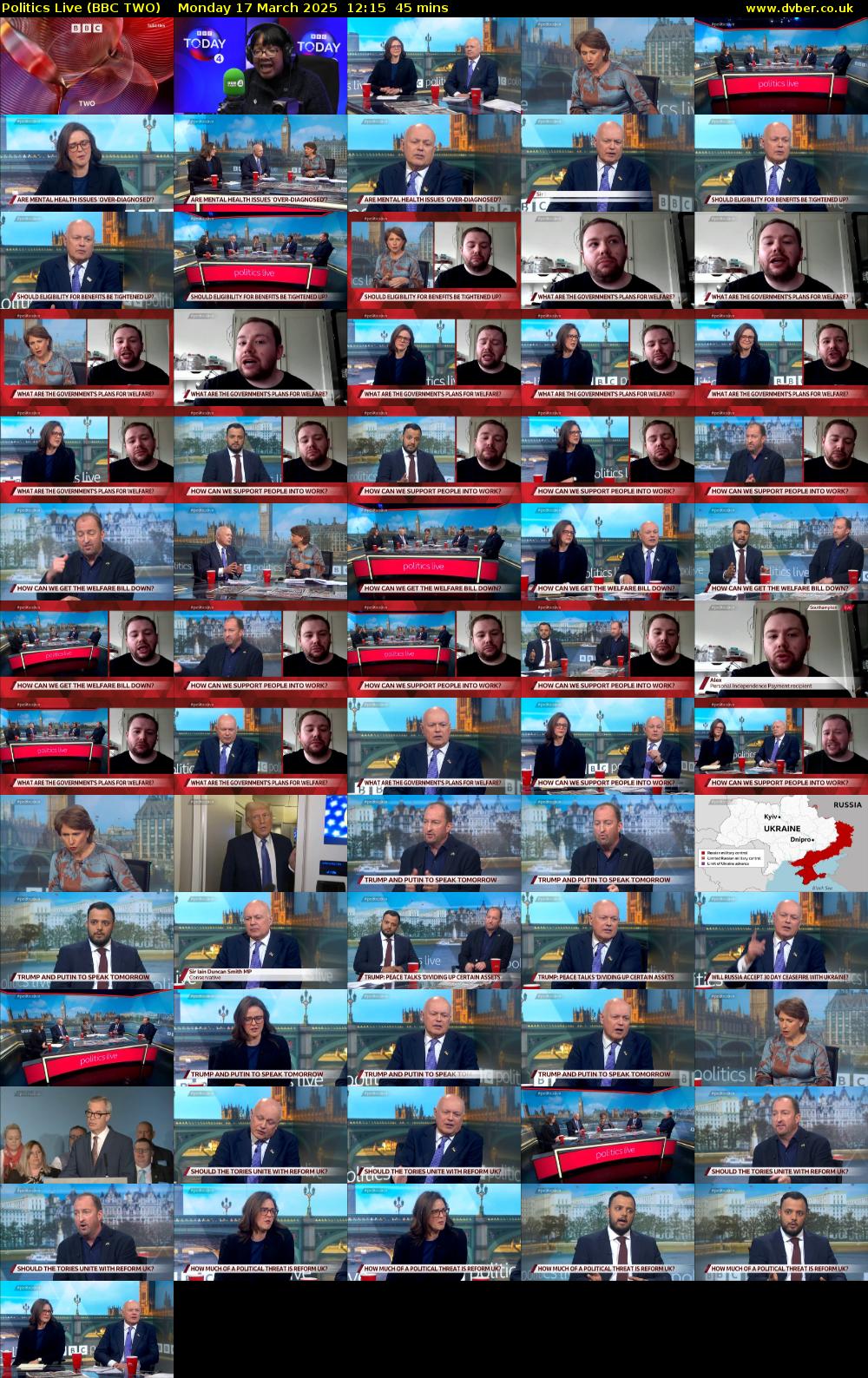 Politics Live (BBC TWO) Monday 17 March 2025 12:15 - 13:00