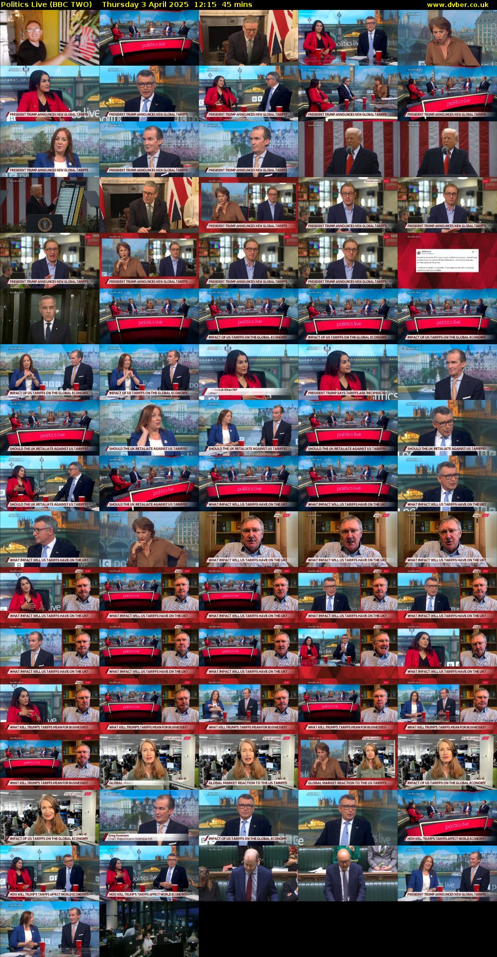 Politics Live (BBC TWO) Thursday 3 April 2025 12:15 - 13:00