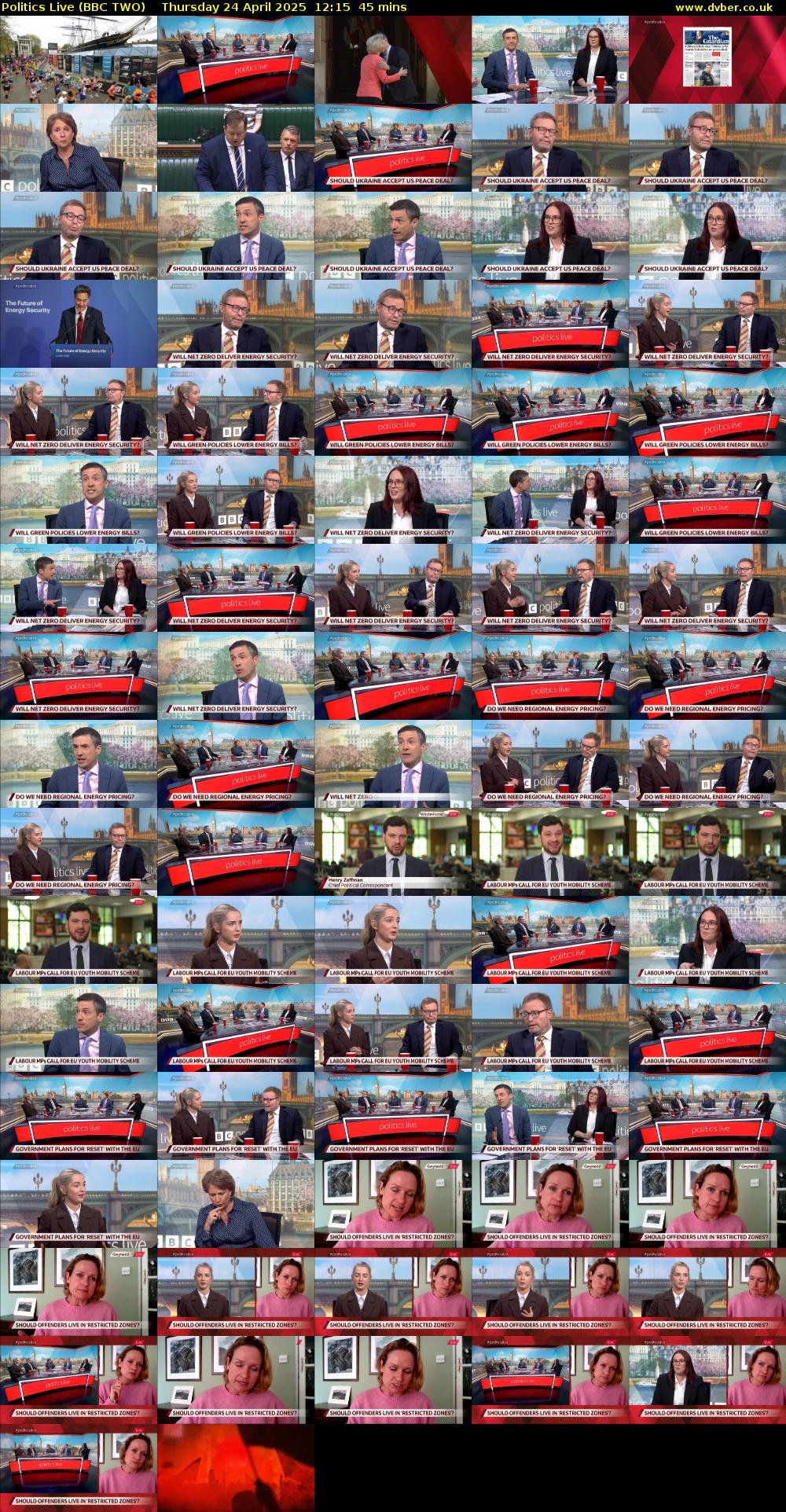 Politics Live (BBC TWO) Thursday 24 April 2025 12:15 - 13:00
