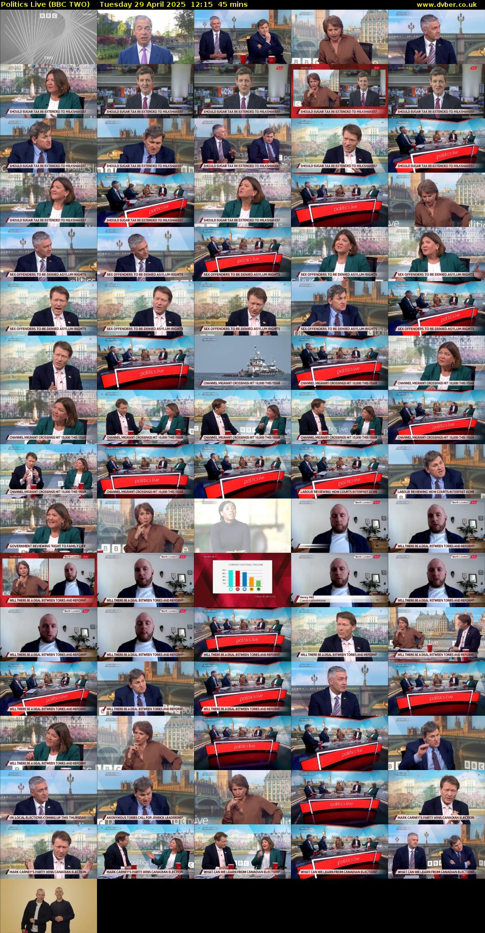 Politics Live (BBC TWO) Tuesday 29 April 2025 12:15 - 13:00