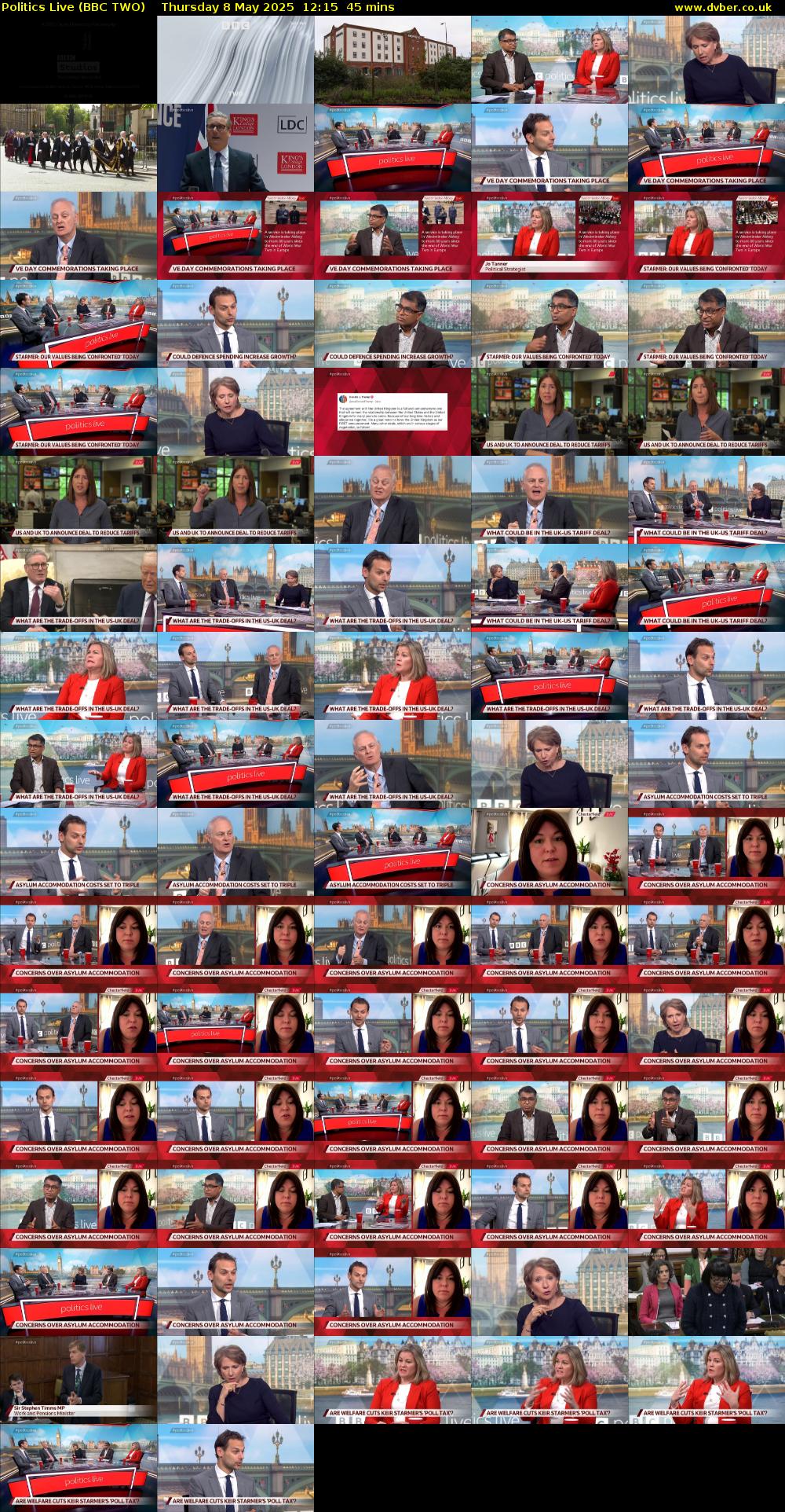 Politics Live (BBC TWO) Thursday 8 May 2025 12:15 - 13:00