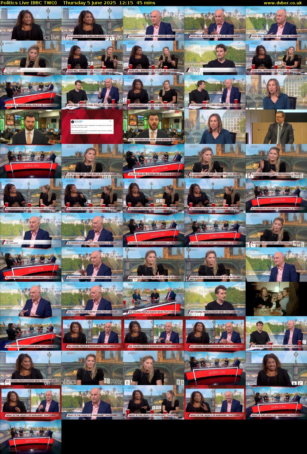 Politics Live (BBC TWO) Thursday 5 June 2025 12:15 - 13:00