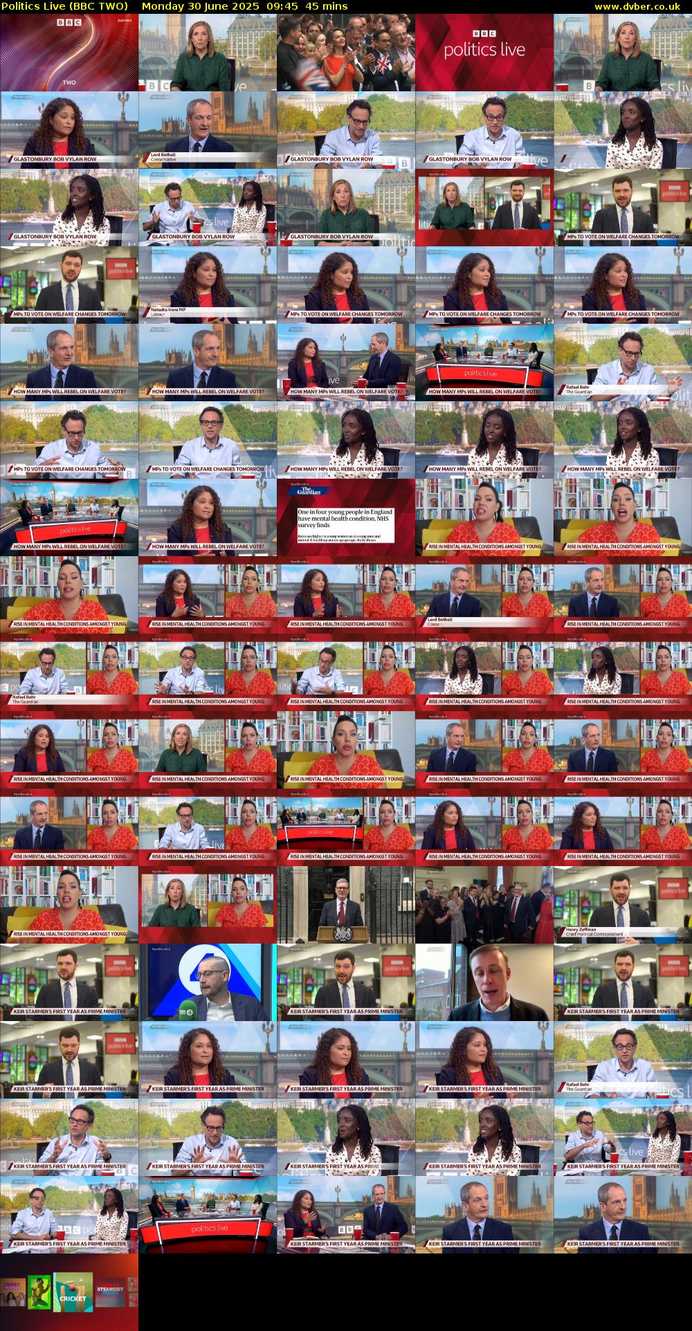 Politics Live (BBC TWO) Monday 30 June 2025 09:45 - 10:30