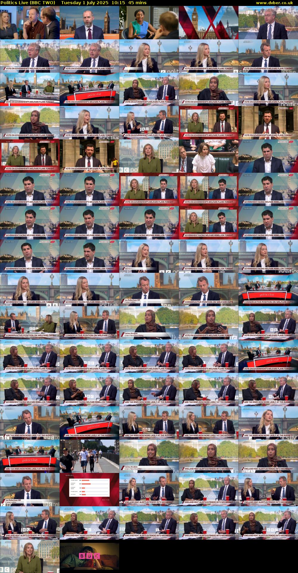 Politics Live (BBC TWO) Tuesday 1 July 2025 10:15 - 11:00
