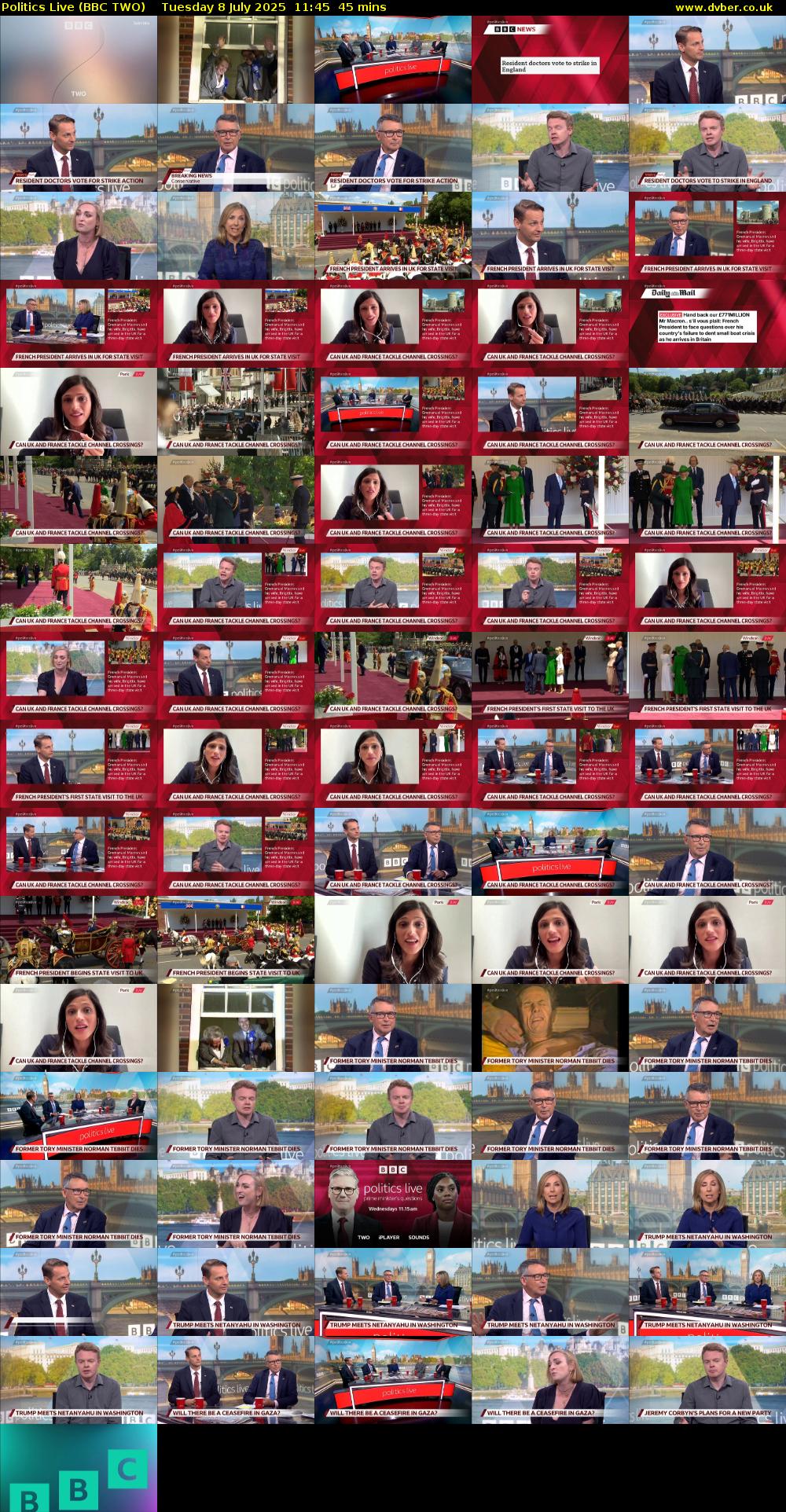 Politics Live (BBC TWO) Tuesday 8 July 2025 11:45 - 12:30