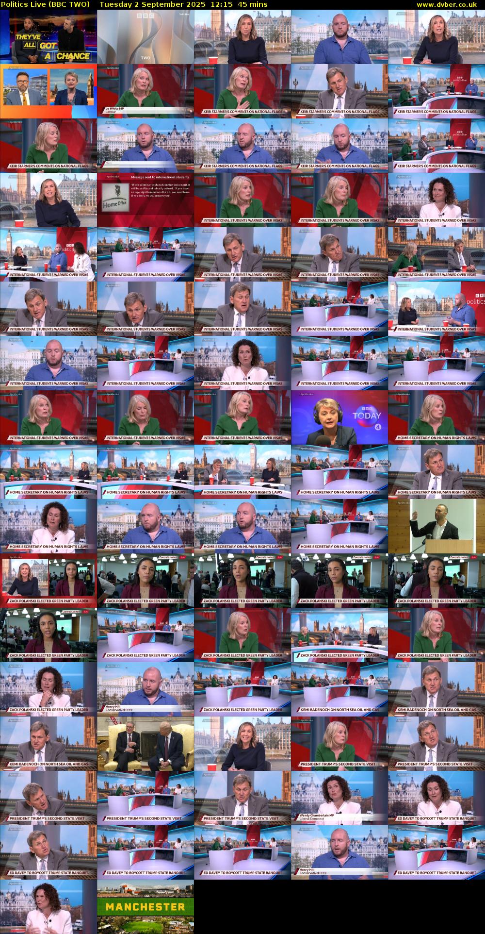 Politics Live (BBC TWO) Tuesday 2 September 2025 12:15 - 13:00