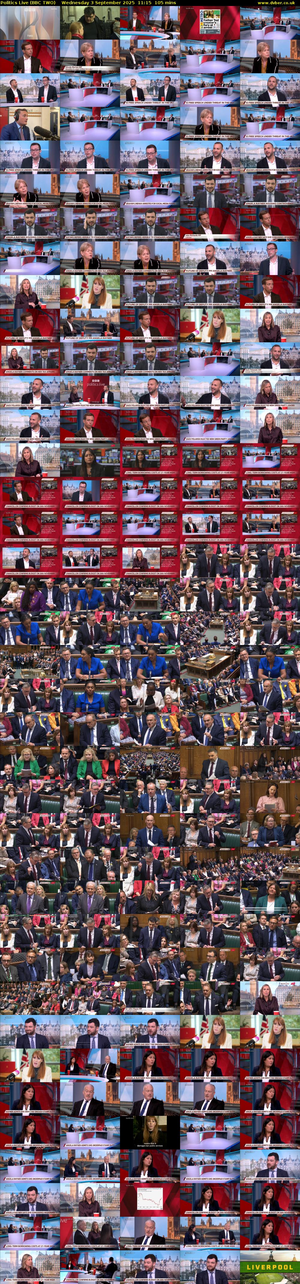 Politics Live (BBC TWO) Wednesday 3 September 2025 11:15 - 13:00