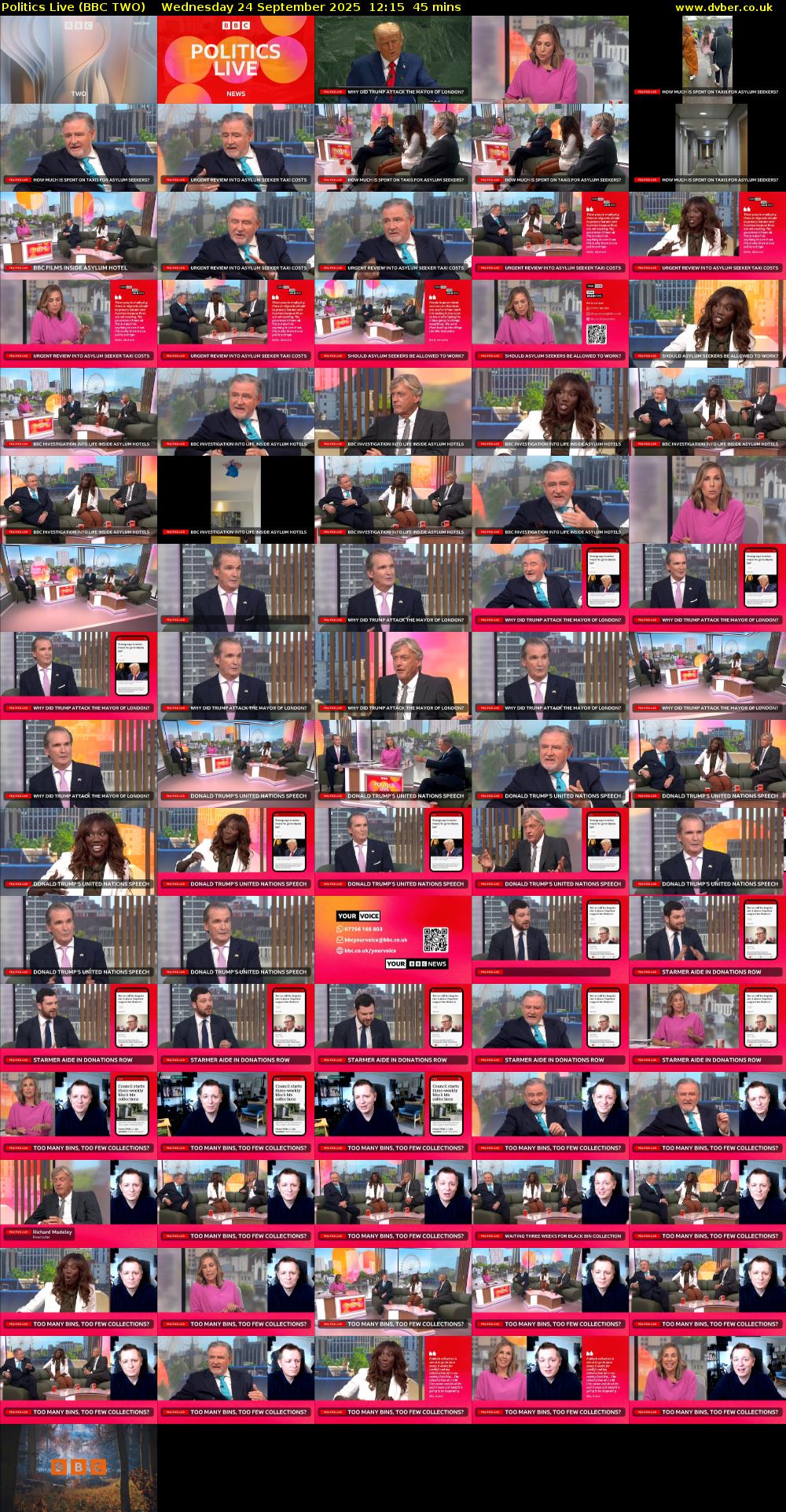 Politics Live (BBC TWO) Wednesday 24 September 2025 12:15 - 13:00