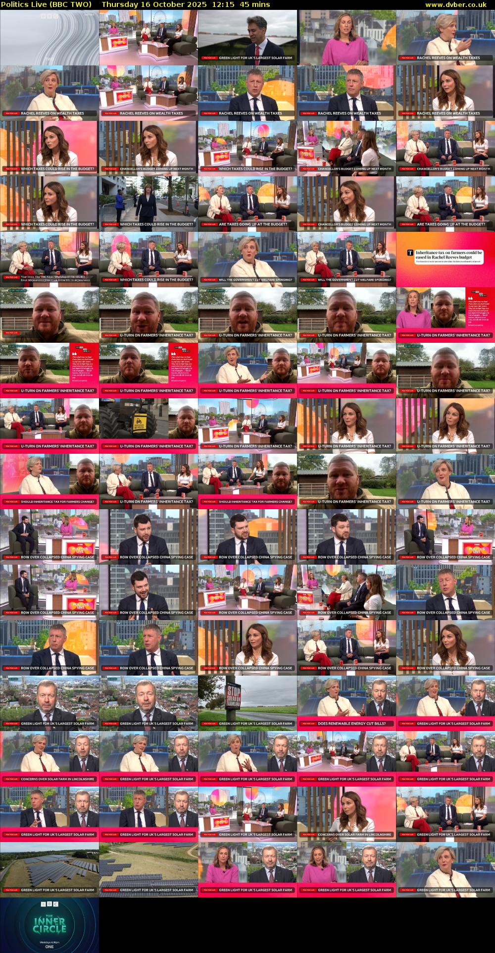 Politics Live (BBC TWO) Thursday 16 October 2025 12:15 - 13:00