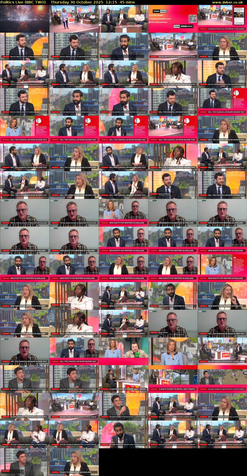 Politics Live (BBC TWO) Thursday 30 October 2025 12:15 - 13:00