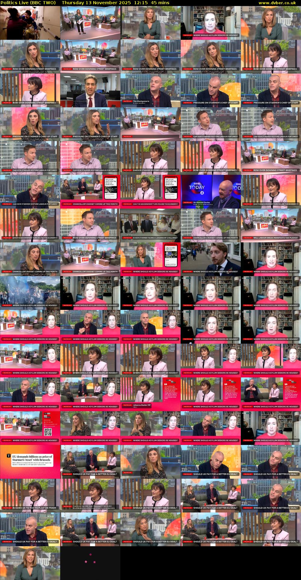 Politics Live (BBC TWO) Thursday 13 November 2025 12:15 - 13:00