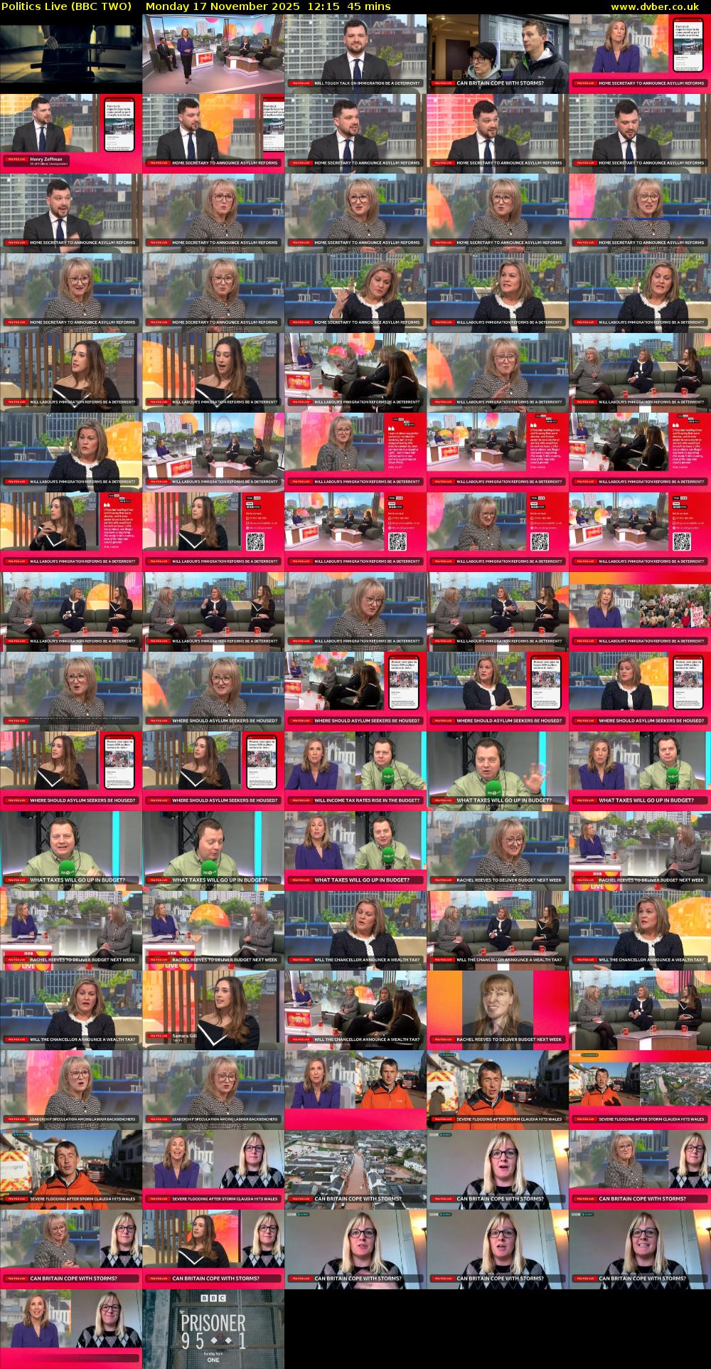 Politics Live (BBC TWO) Monday 17 November 2025 12:15 - 13:00