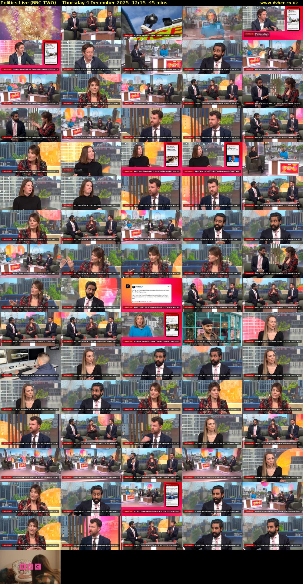 Politics Live (BBC TWO) Thursday 4 December 2025 12:15 - 13:00