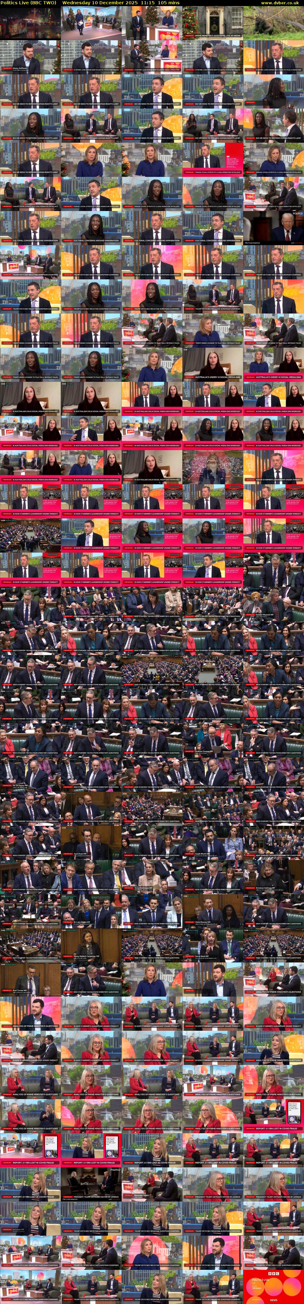 Politics Live (BBC TWO) Wednesday 10 December 2025 11:15 - 13:00