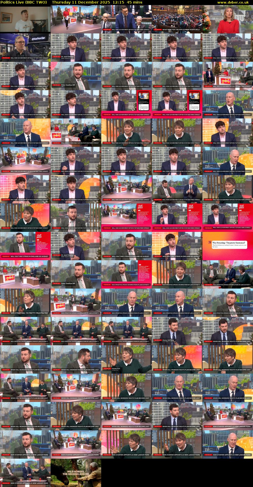 Politics Live (BBC TWO) Thursday 11 December 2025 12:15 - 13:00