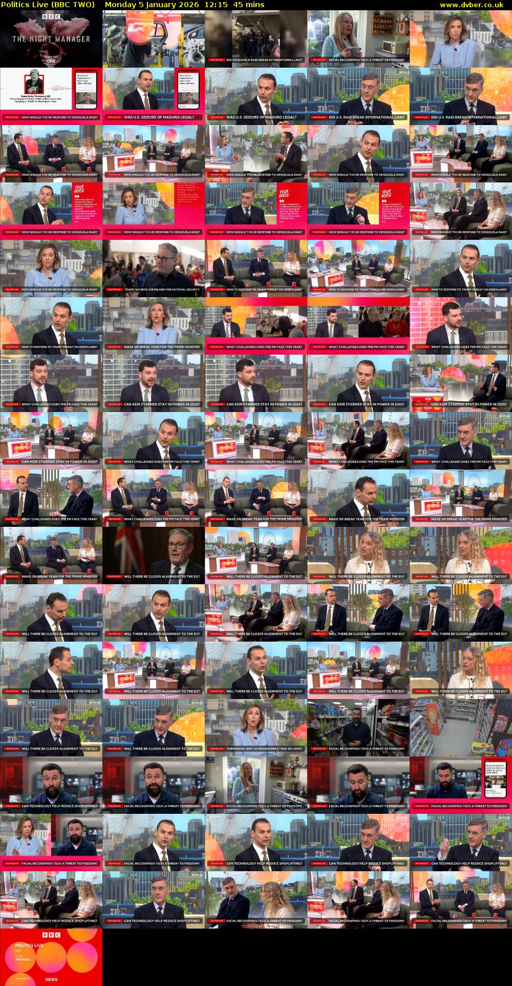 Politics Live (BBC TWO) Monday 5 January 2026 12:15 - 13:00