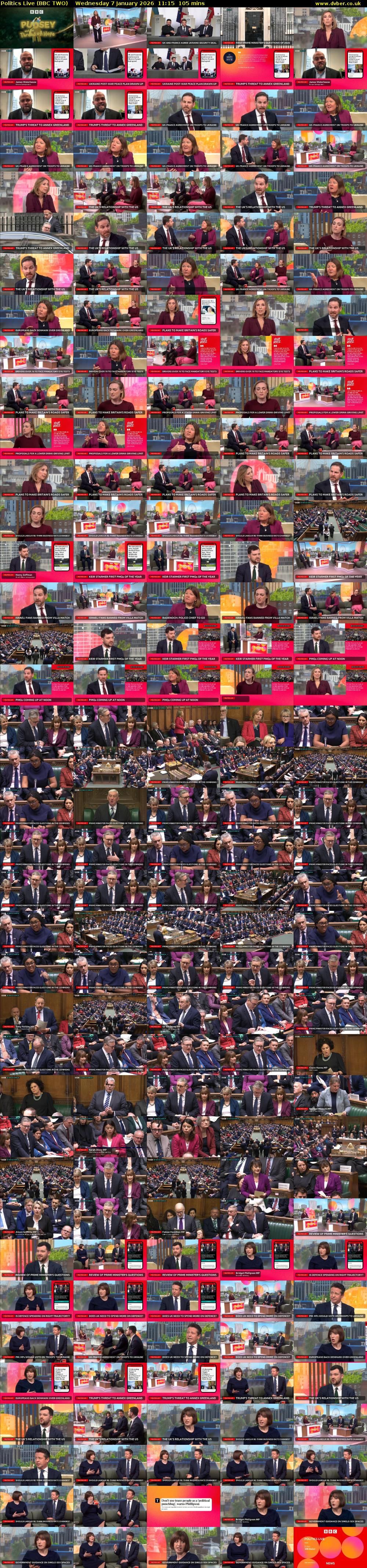 Politics Live (BBC TWO) Wednesday 7 January 2026 11:15 - 13:00