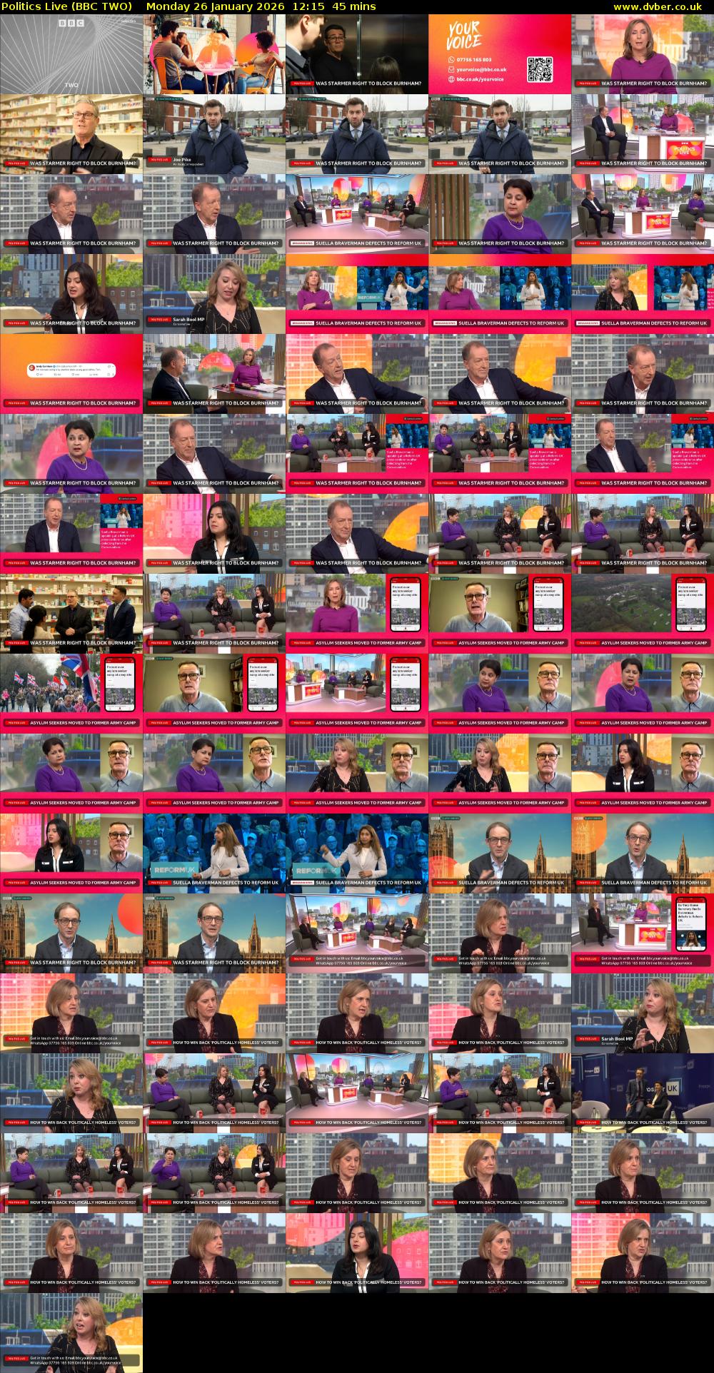 Politics Live (BBC TWO) Monday 26 January 2026 12:15 - 13:00