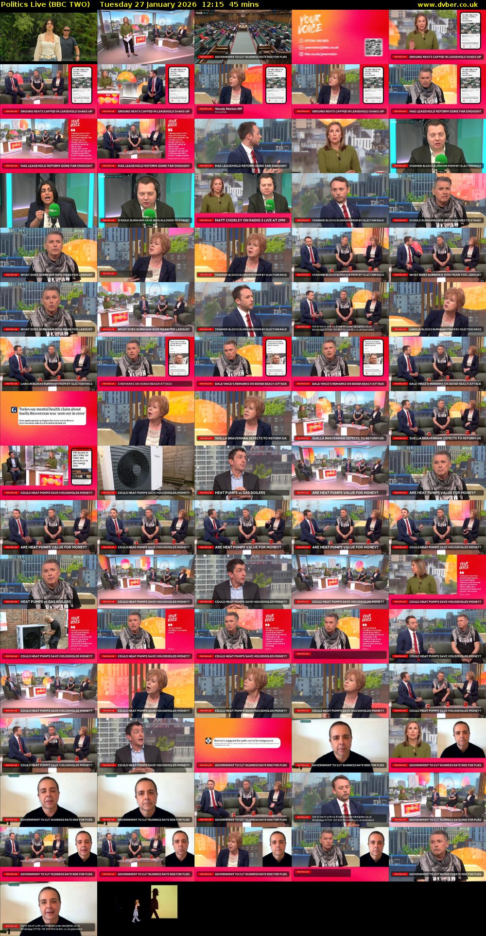 Politics Live (BBC TWO) Tuesday 27 January 2026 12:15 - 13:00