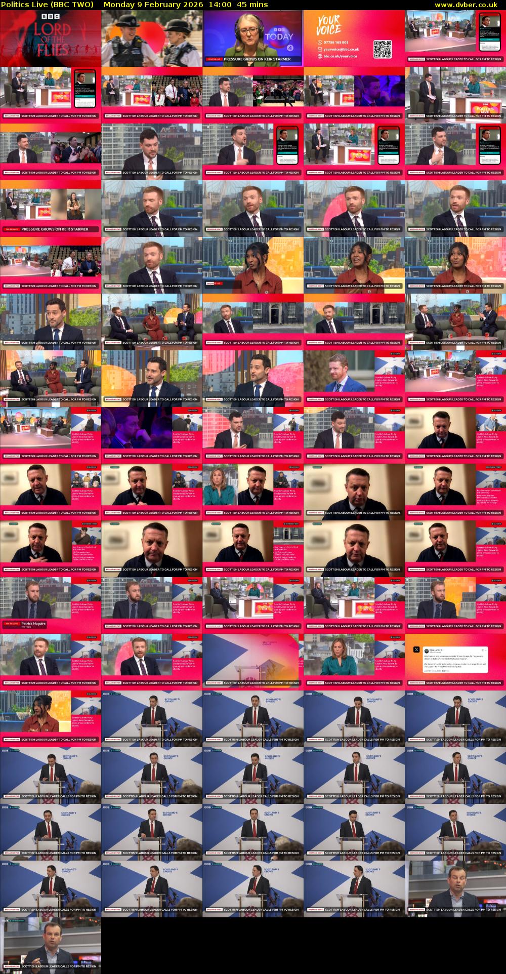 Politics Live (BBC TWO) Monday 9 February 2026 14:00 - 14:45