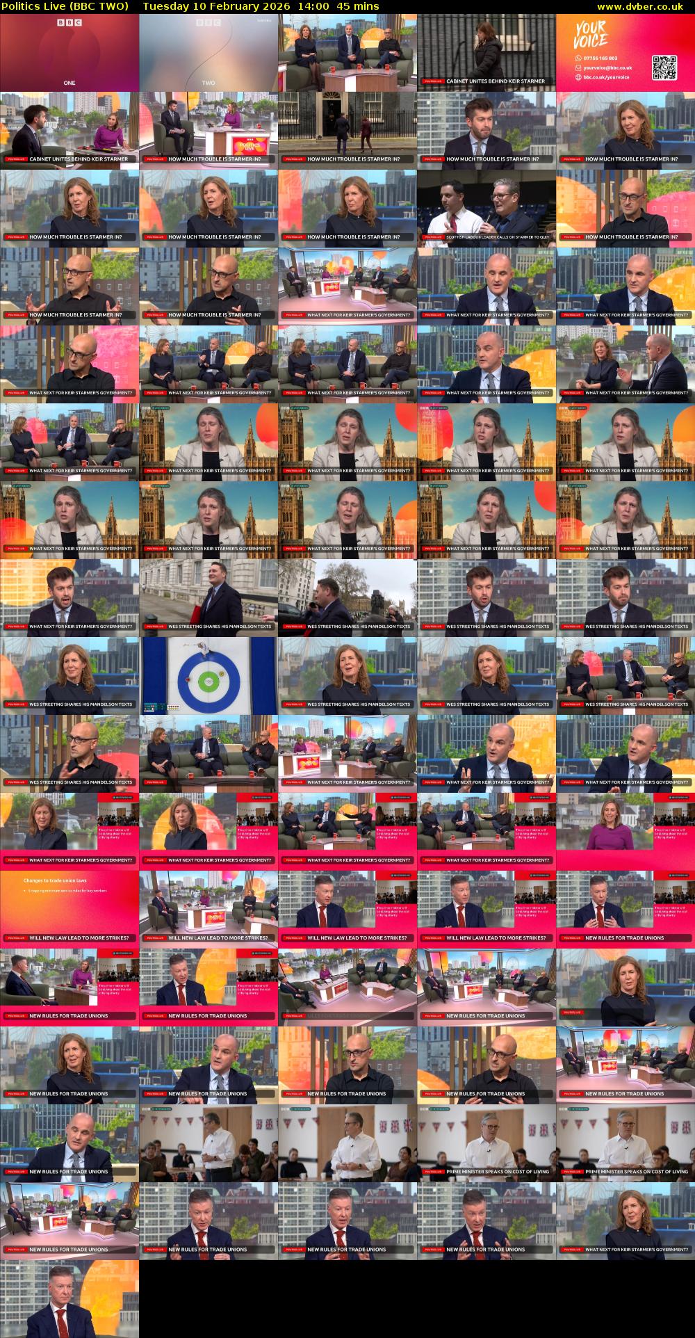 Politics Live (BBC TWO) Tuesday 10 February 2026 14:00 - 14:45