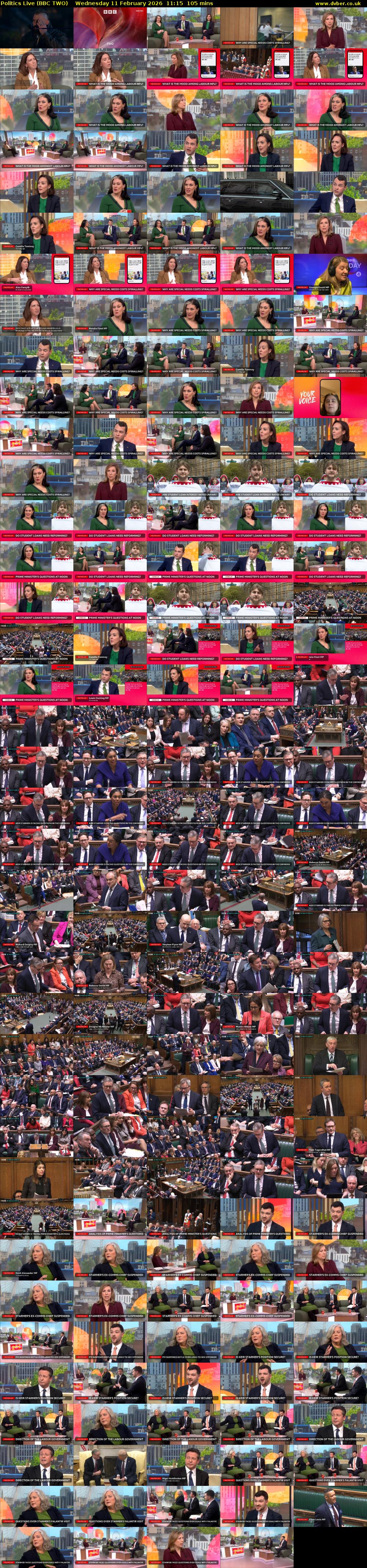 Politics Live (BBC TWO) Wednesday 11 February 2026 11:15 - 13:00