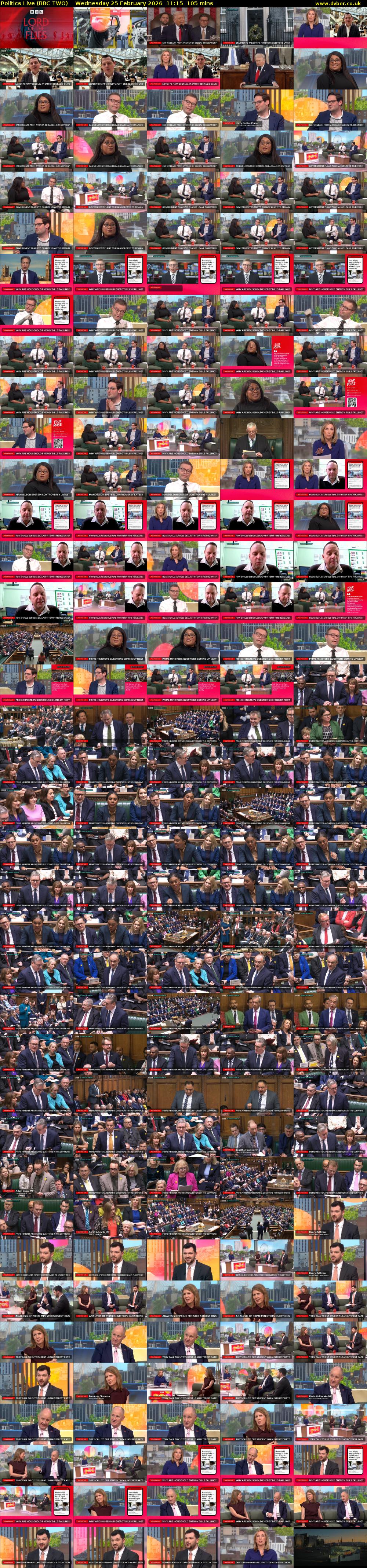 Politics Live (BBC TWO) Wednesday 25 February 2026 11:15 - 13:00