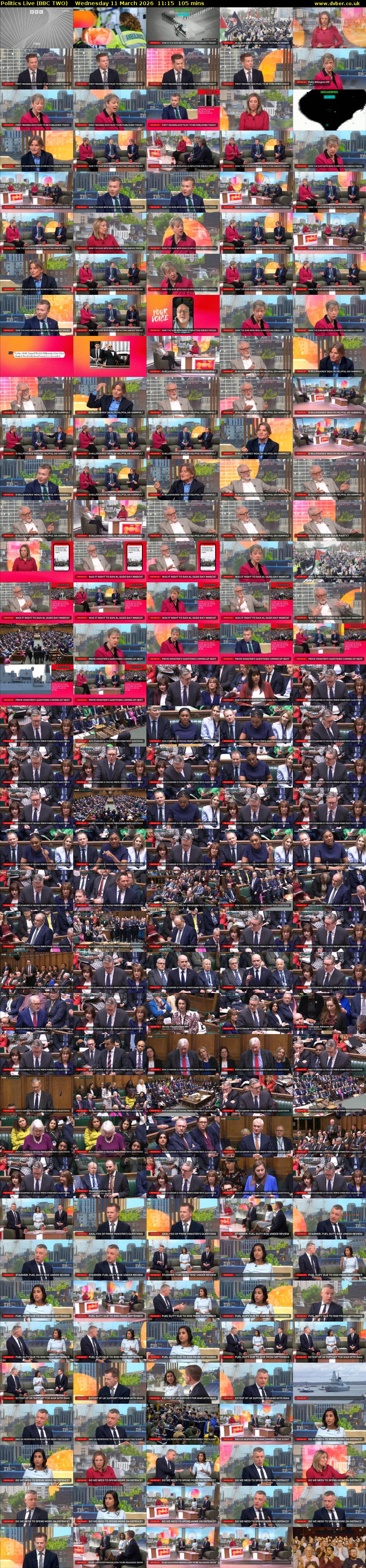 Politics Live (BBC TWO) Wednesday 11 March 2026 11:15 - 13:00