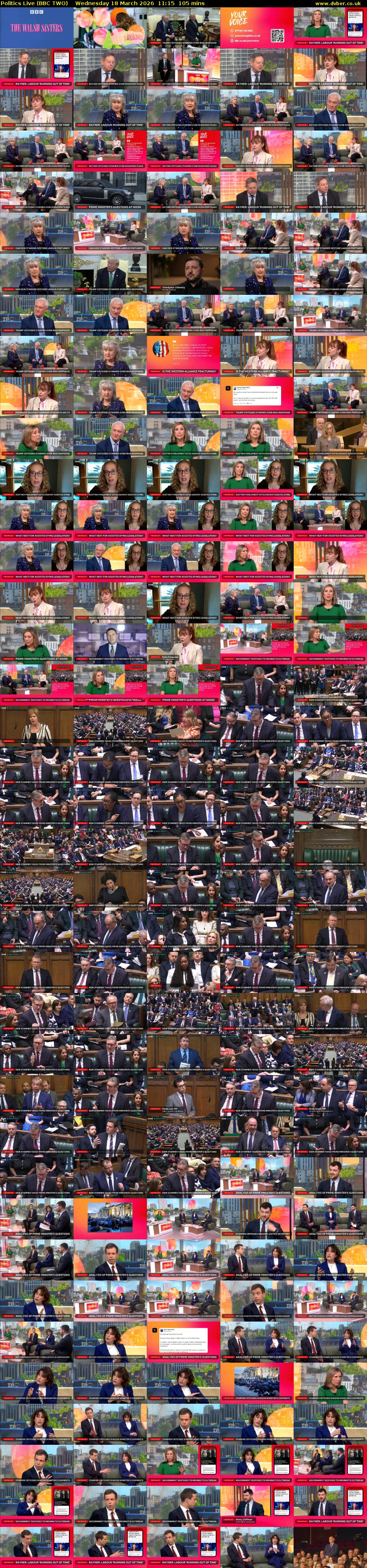 Politics Live (BBC TWO) Wednesday 18 March 2026 11:15 - 13:00