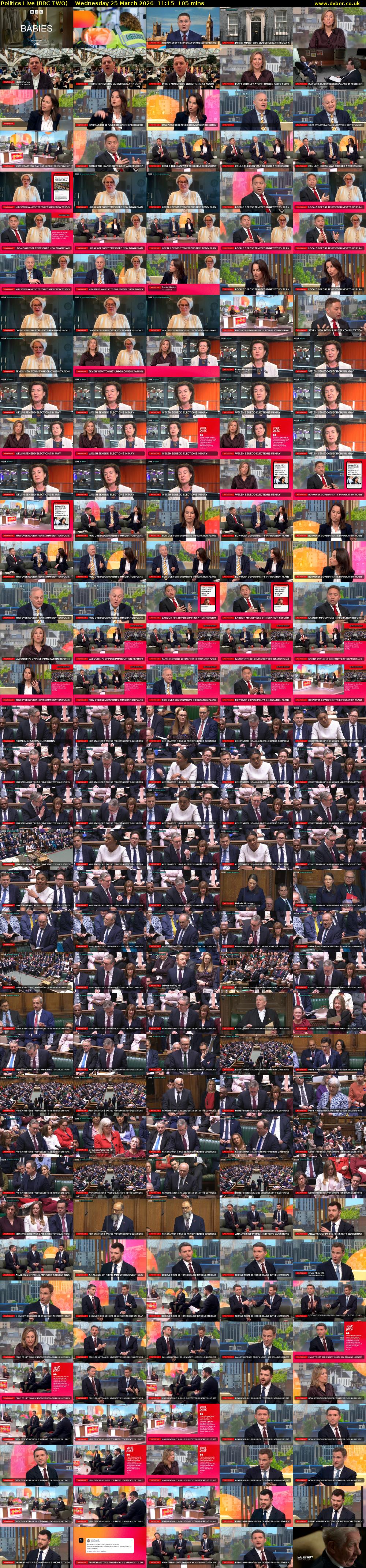Politics Live (BBC TWO) Wednesday 25 March 2026 11:15 - 13:00