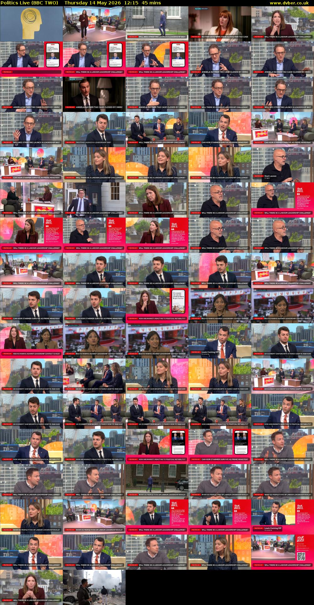 Politics Live (BBC TWO) Thursday 14 May 2026 12:15 - 13:00