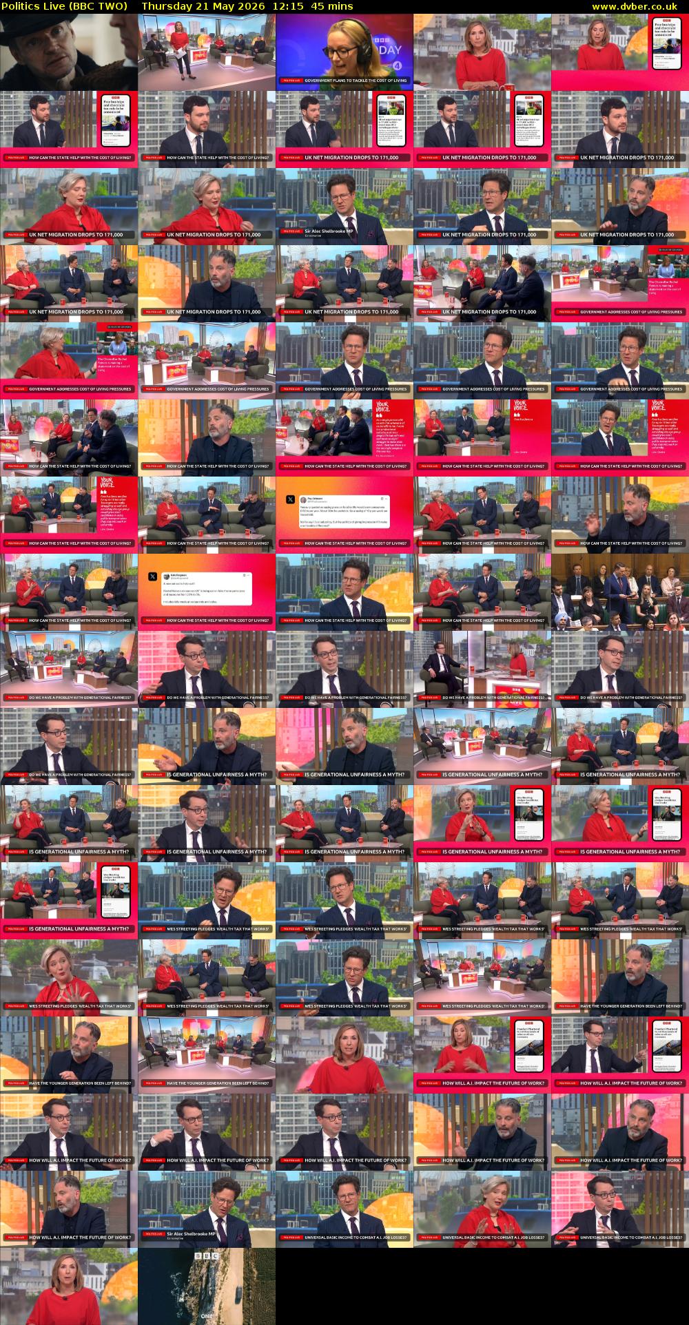 Politics Live (BBC TWO) Thursday 21 May 2026 12:15 - 13:00