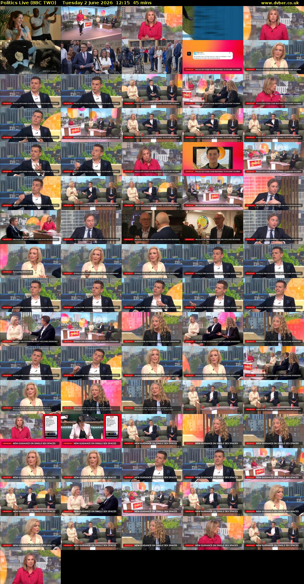 Politics Live (BBC TWO) Tuesday 2 June 2026 12:15 - 13:00