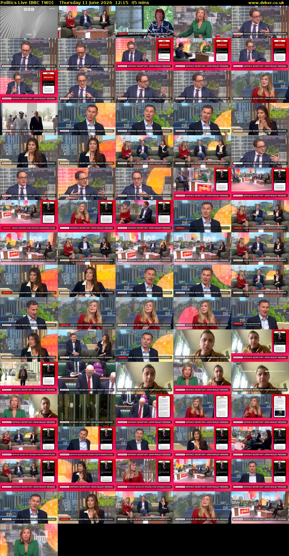 Politics Live (BBC TWO) Thursday 11 June 2026 12:15 - 13:00