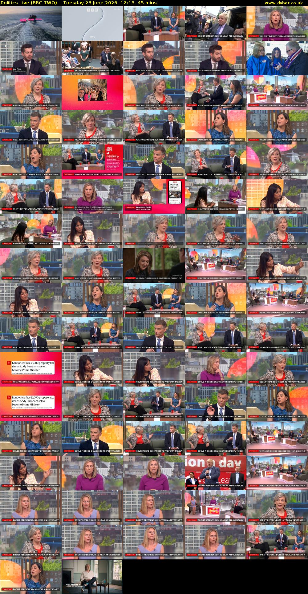 Politics Live (BBC TWO) Tuesday 23 June 2026 12:15 - 13:00