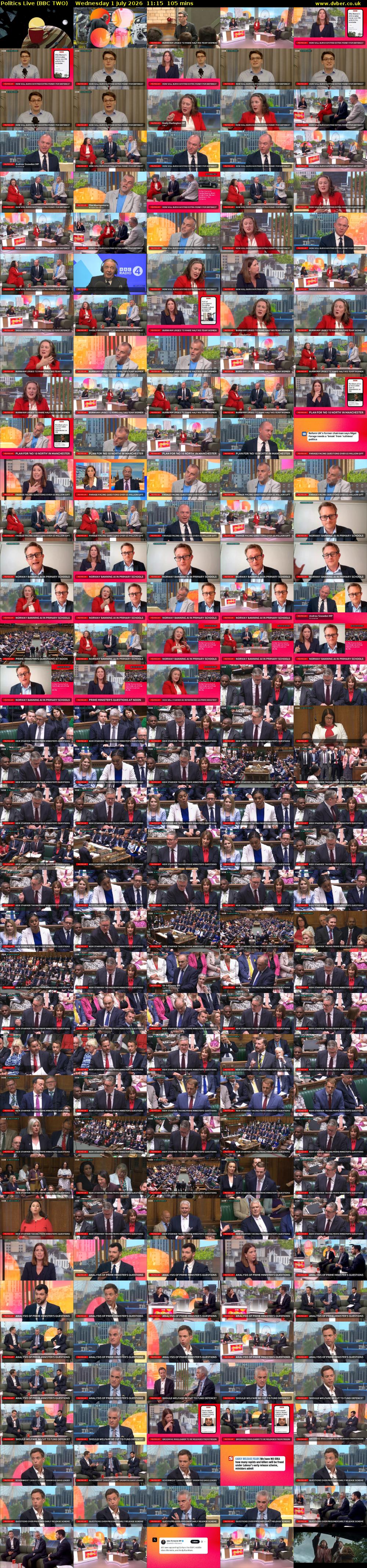 Politics Live (BBC TWO) Wednesday 1 July 2026 11:15 - 13:00