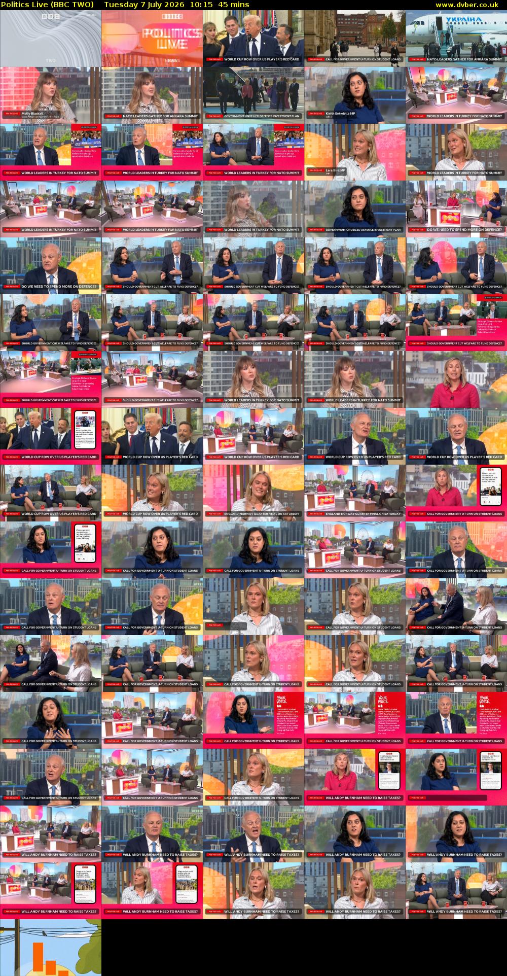 Politics Live (BBC TWO) Tuesday 7 July 2026 10:15 - 11:00
