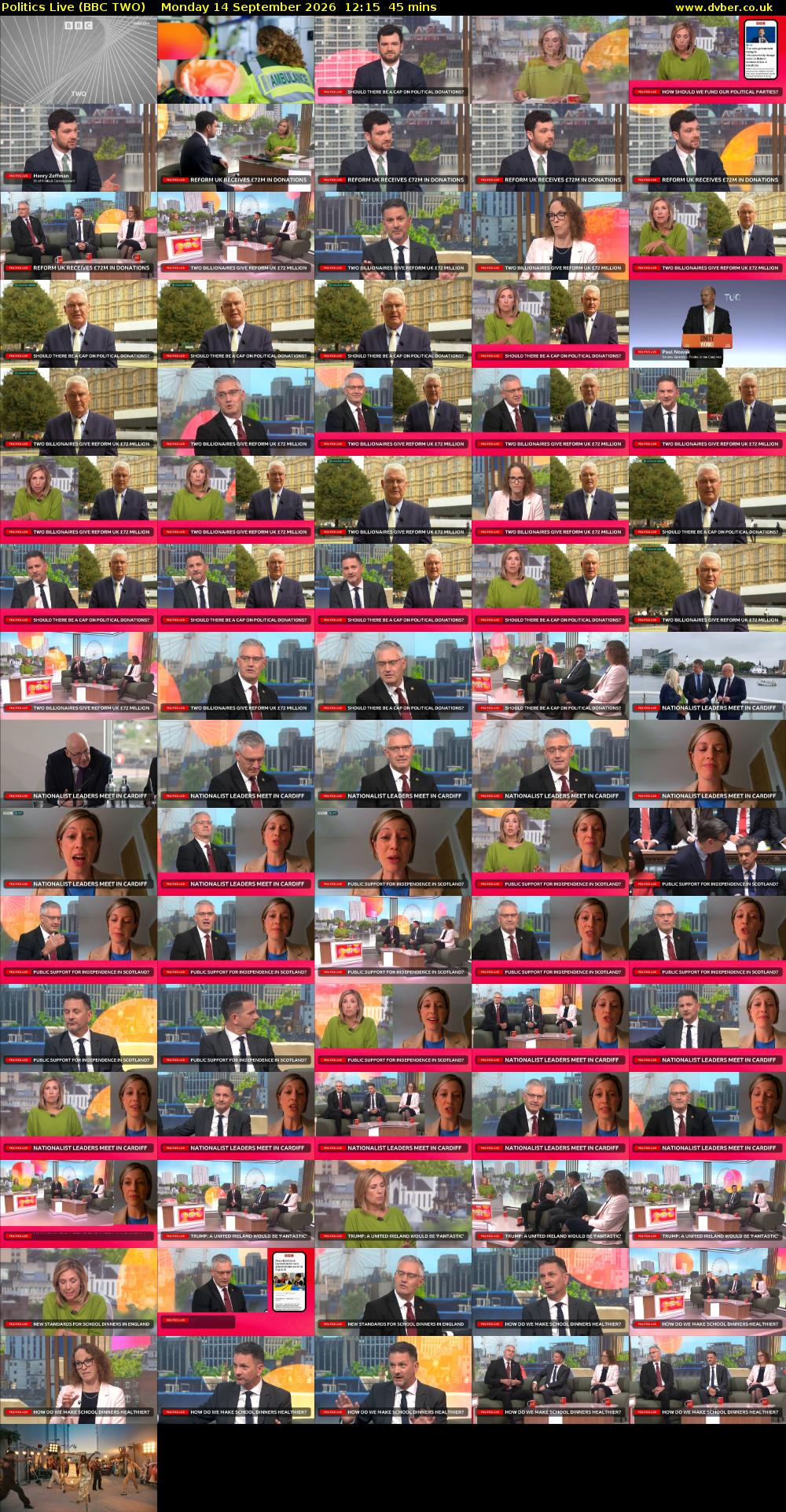 Politics Live (BBC TWO) Monday 14 September 2026 12:15 - 13:00