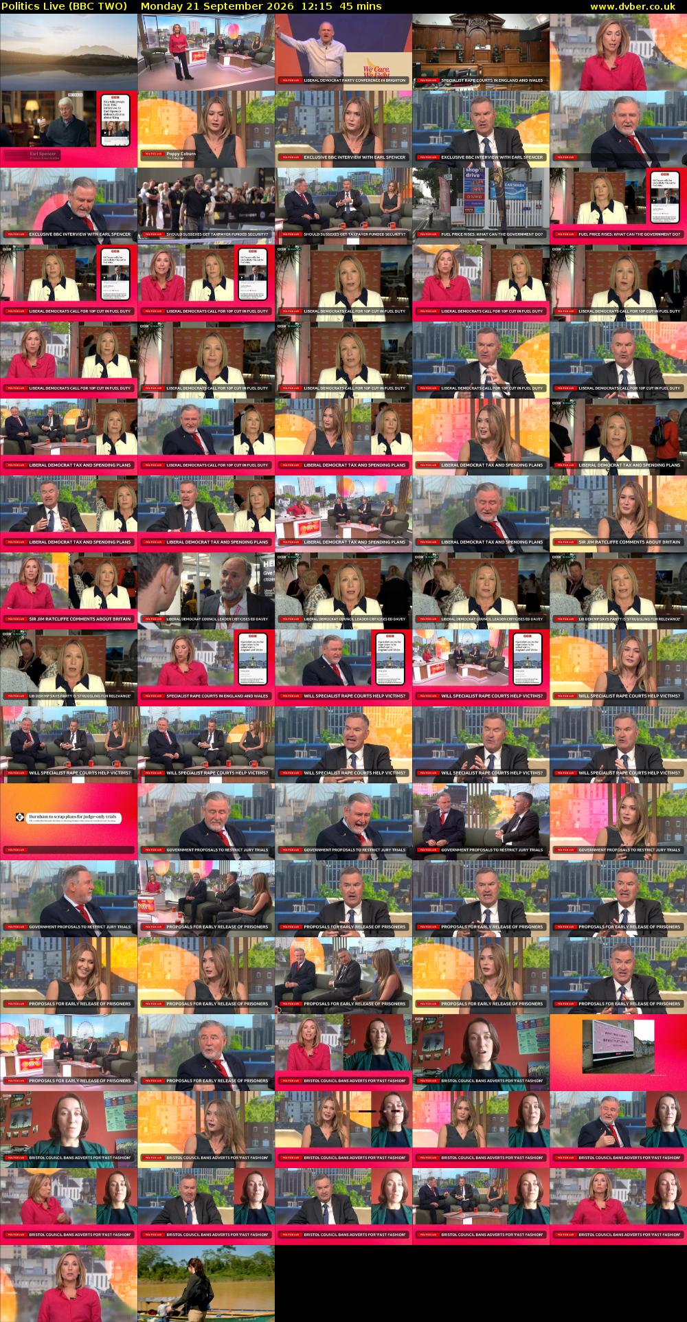 Politics Live (BBC TWO) Monday 21 September 2026 12:15 - 13:00
