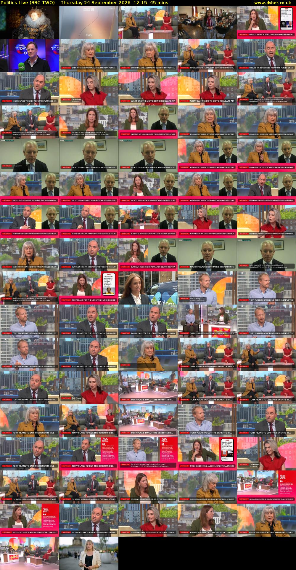 Politics Live (BBC TWO) Thursday 24 September 2026 12:15 - 13:00