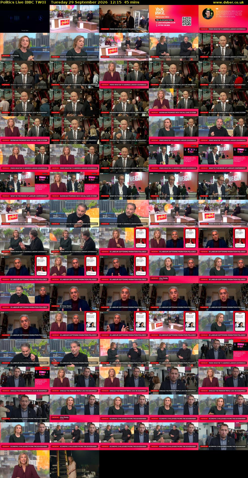 Politics Live (BBC TWO) Tuesday 29 September 2026 12:15 - 13:00