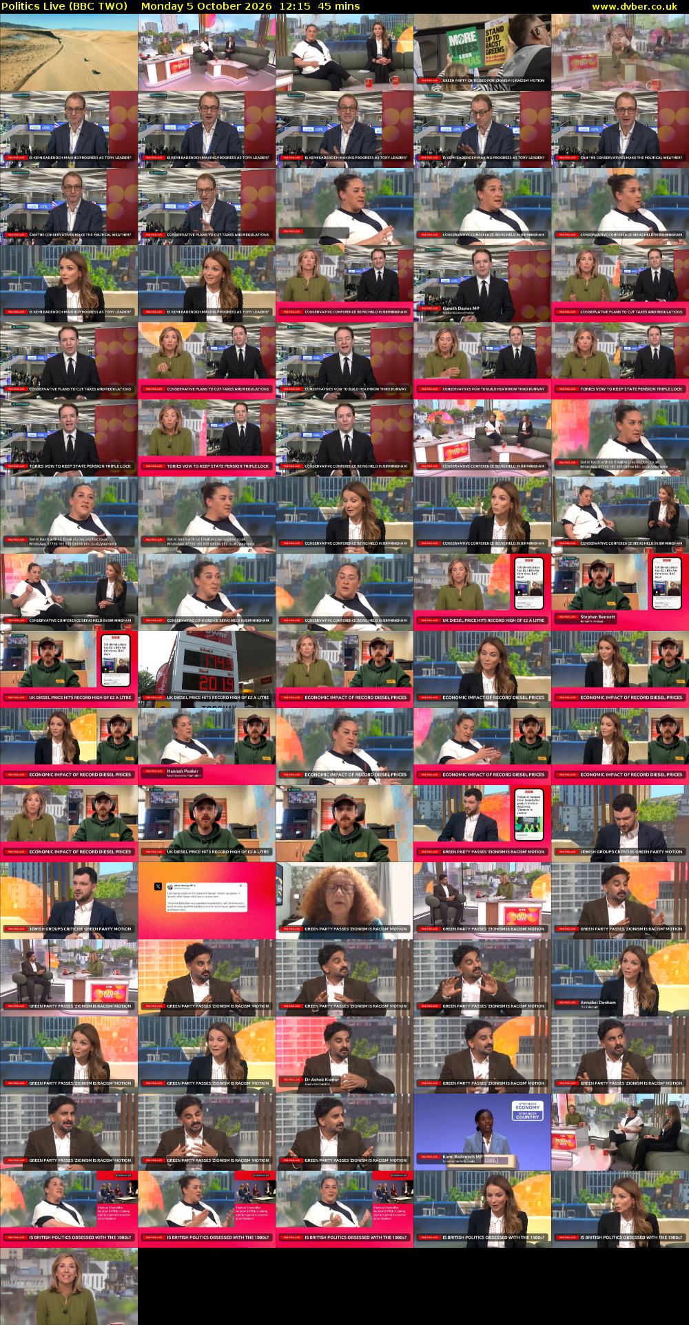 Politics Live (BBC TWO) Monday 5 October 2026 12:15 - 13:00