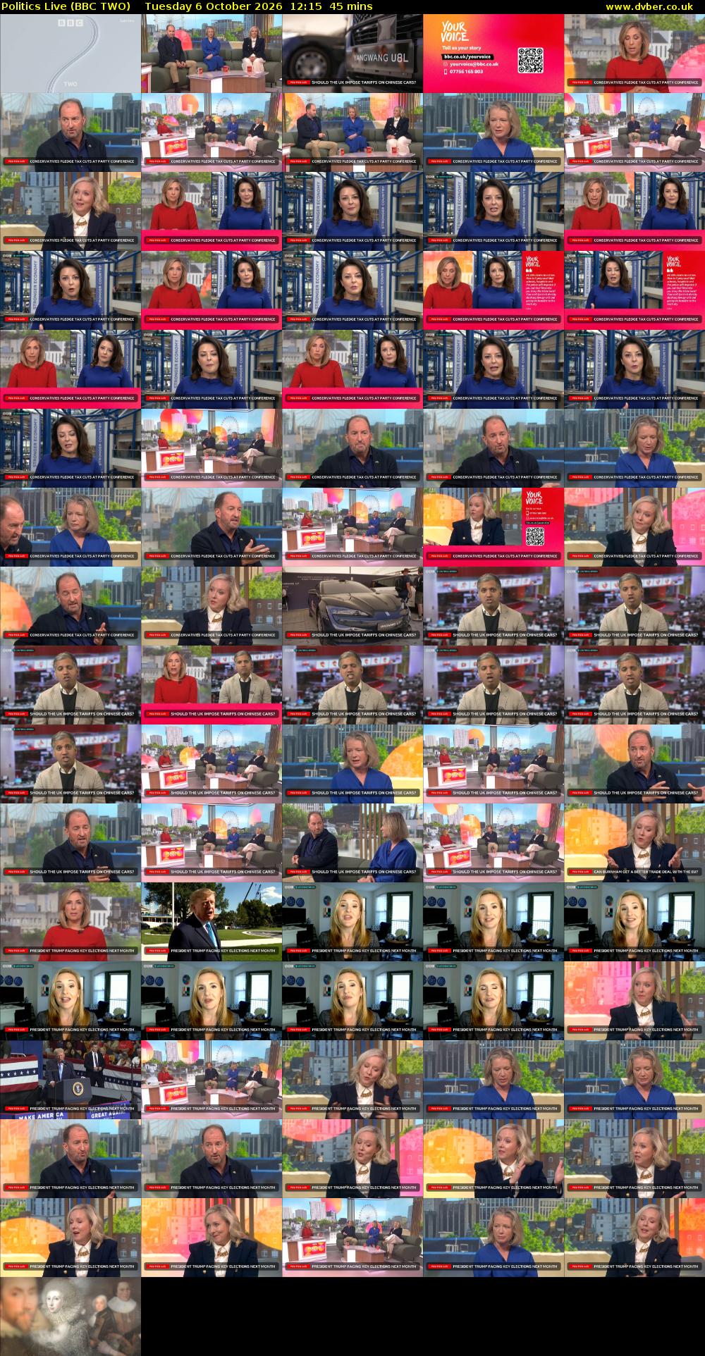 Politics Live (BBC TWO) Tuesday 6 October 2026 12:15 - 13:00