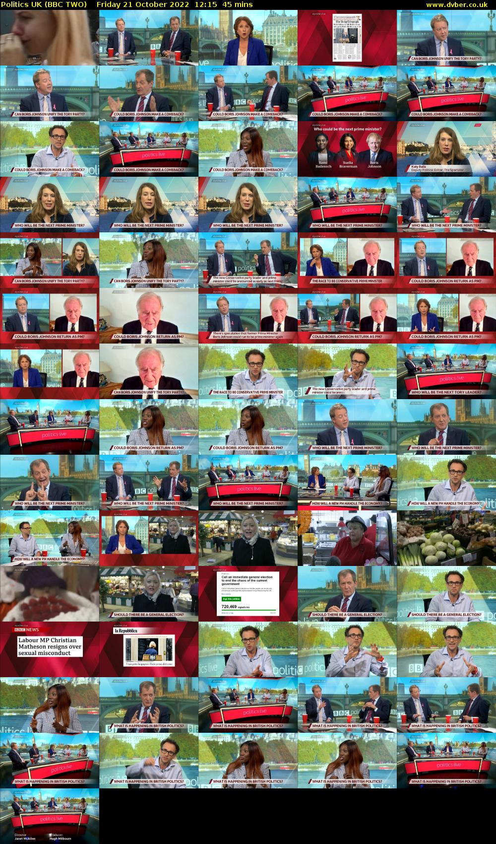 Politics UK (BBC TWO) Friday 21 October 2022 12:15 - 13:00