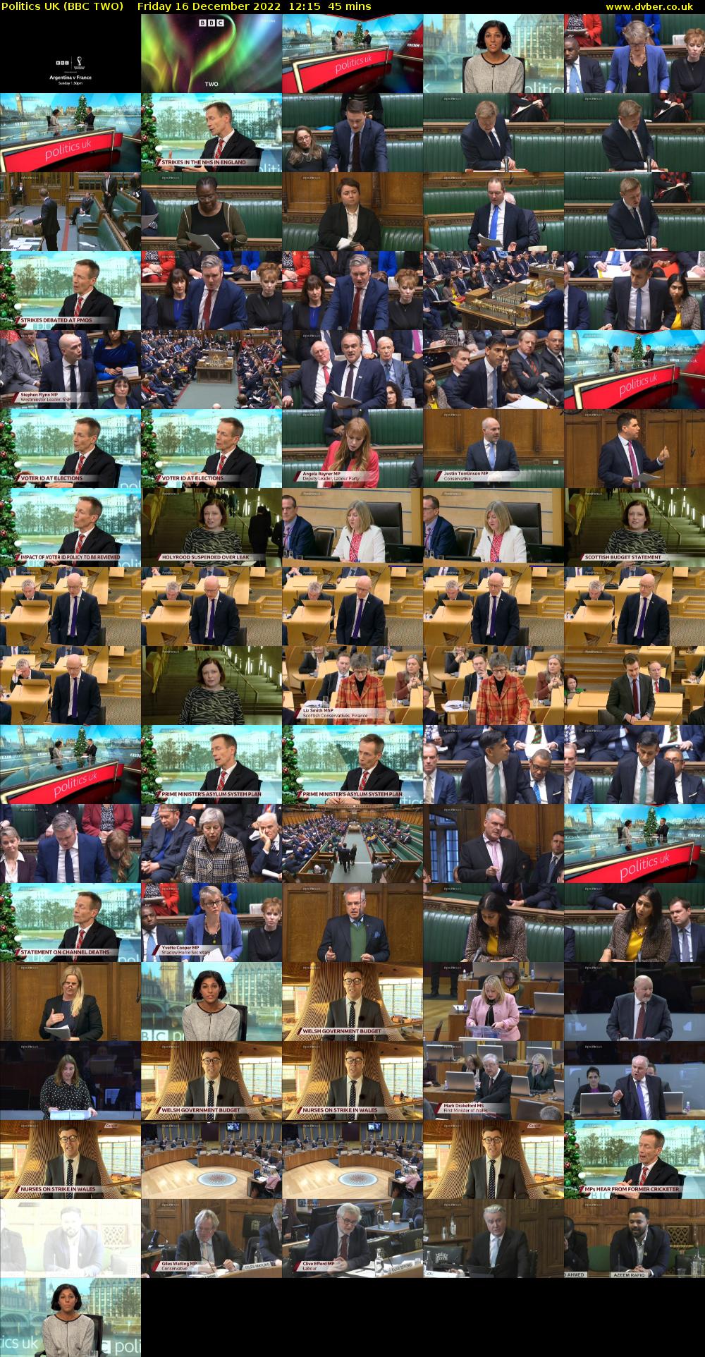Politics UK (BBC TWO) Friday 16 December 2022 12:15 - 13:00