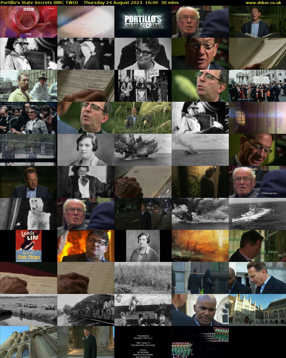 Portillo's State Secrets (BBC TWO) Thursday 24 August 2023 16:00 - 16:30