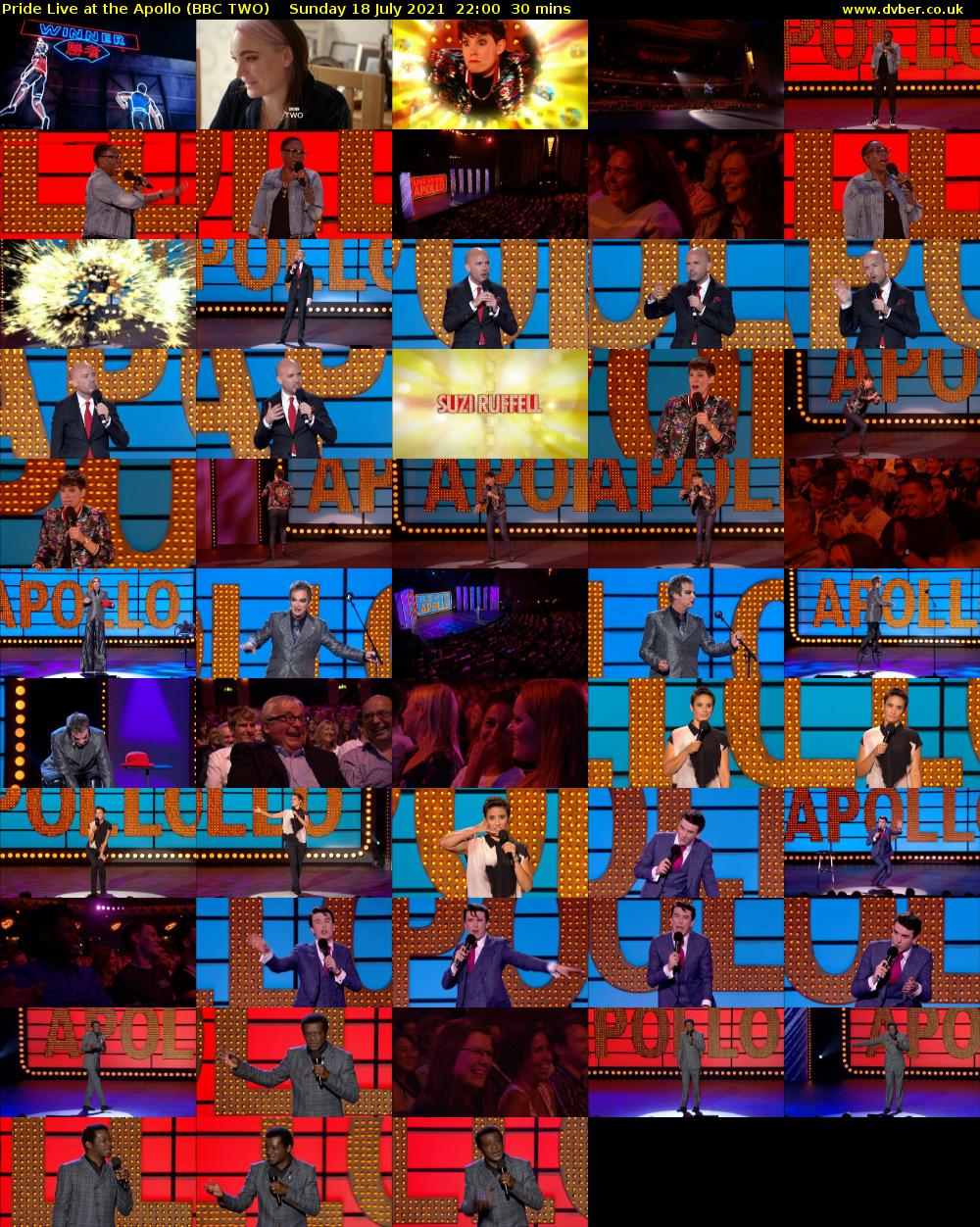 Pride Live at the Apollo (BBC TWO) Sunday 18 July 2021 22:00 - 22:30