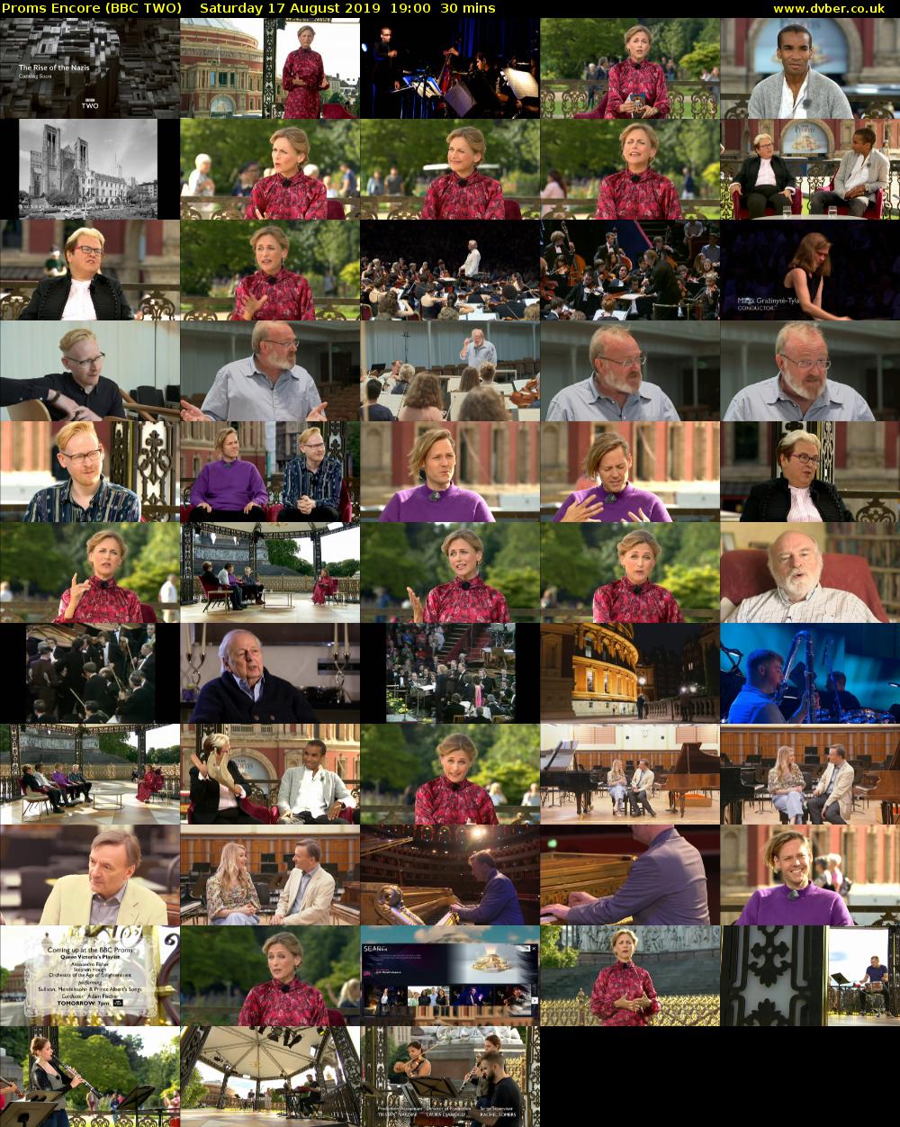 Proms Encore (BBC TWO) Saturday 17 August 2019 19:00 - 19:30